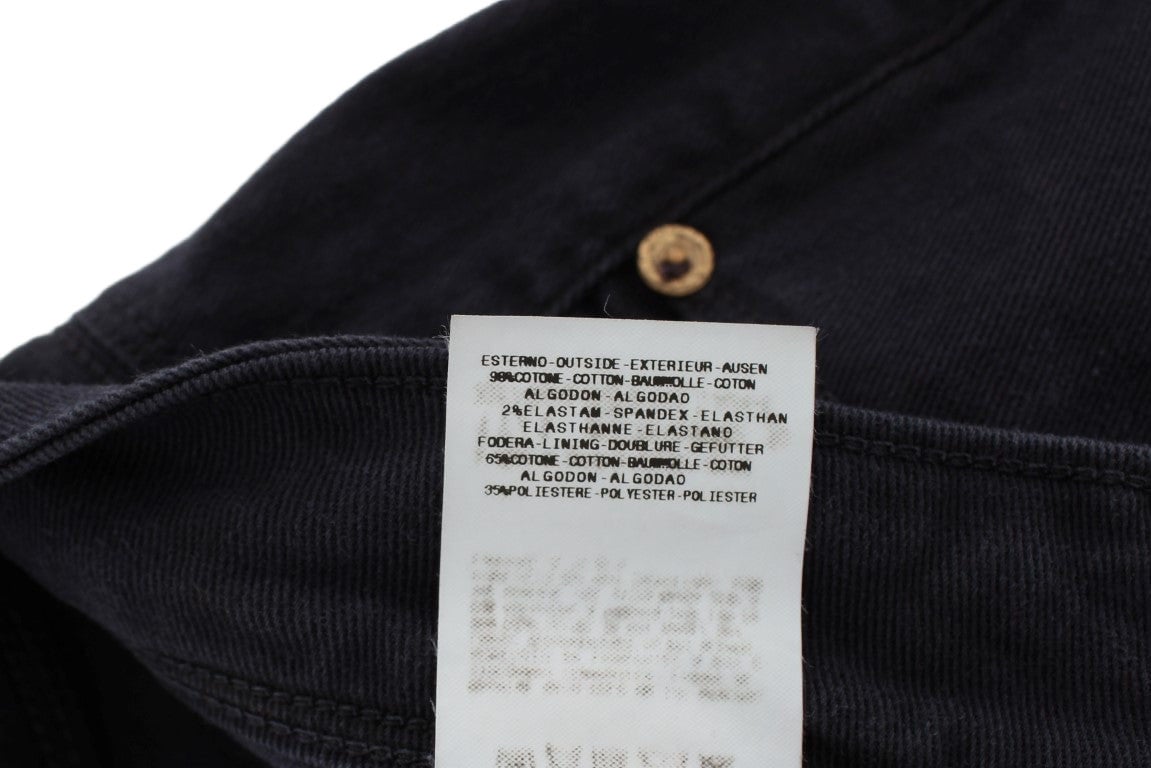 Ermanno Scervino Blue Cotton Blend Casual Fit Pants Blauw