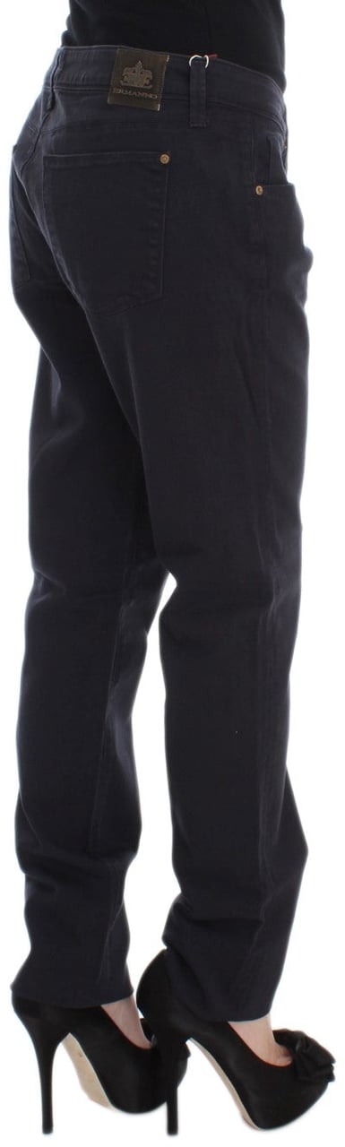 Ermanno Scervino Blue Cotton Blend Casual Fit Pants Blauw