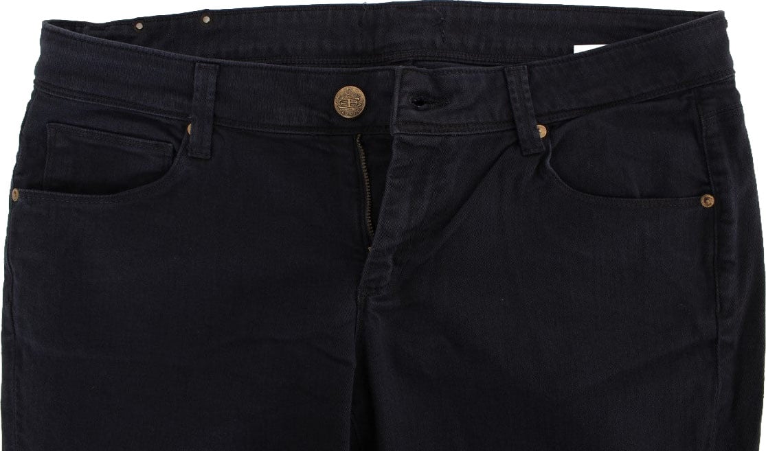 Ermanno Scervino Blue Cotton Blend Casual Fit Pants Blauw