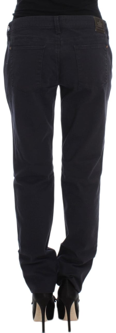 Ermanno Scervino Blue Cotton Blend Casual Fit Pants Blauw