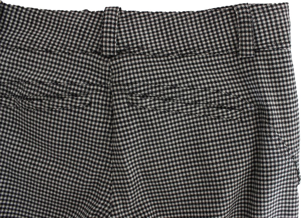 Ermanno Scervino Black White Checkered Cotton Casual Pants Divers
