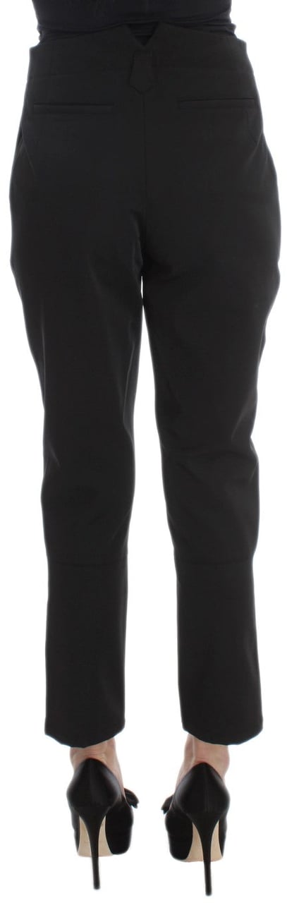 Ermanno Scervino Black Cotton Blend Capri Cropped Pants Zwart