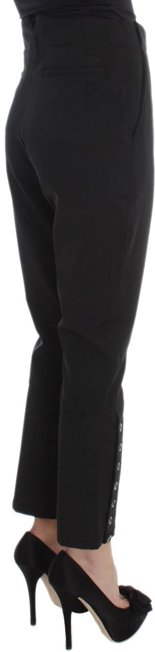 Ermanno Scervino Black Cotton Blend Capri Cropped Pants Zwart