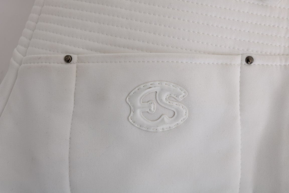 Ermanno Scervino White Cotton Slim Fit Casual Pants Wit