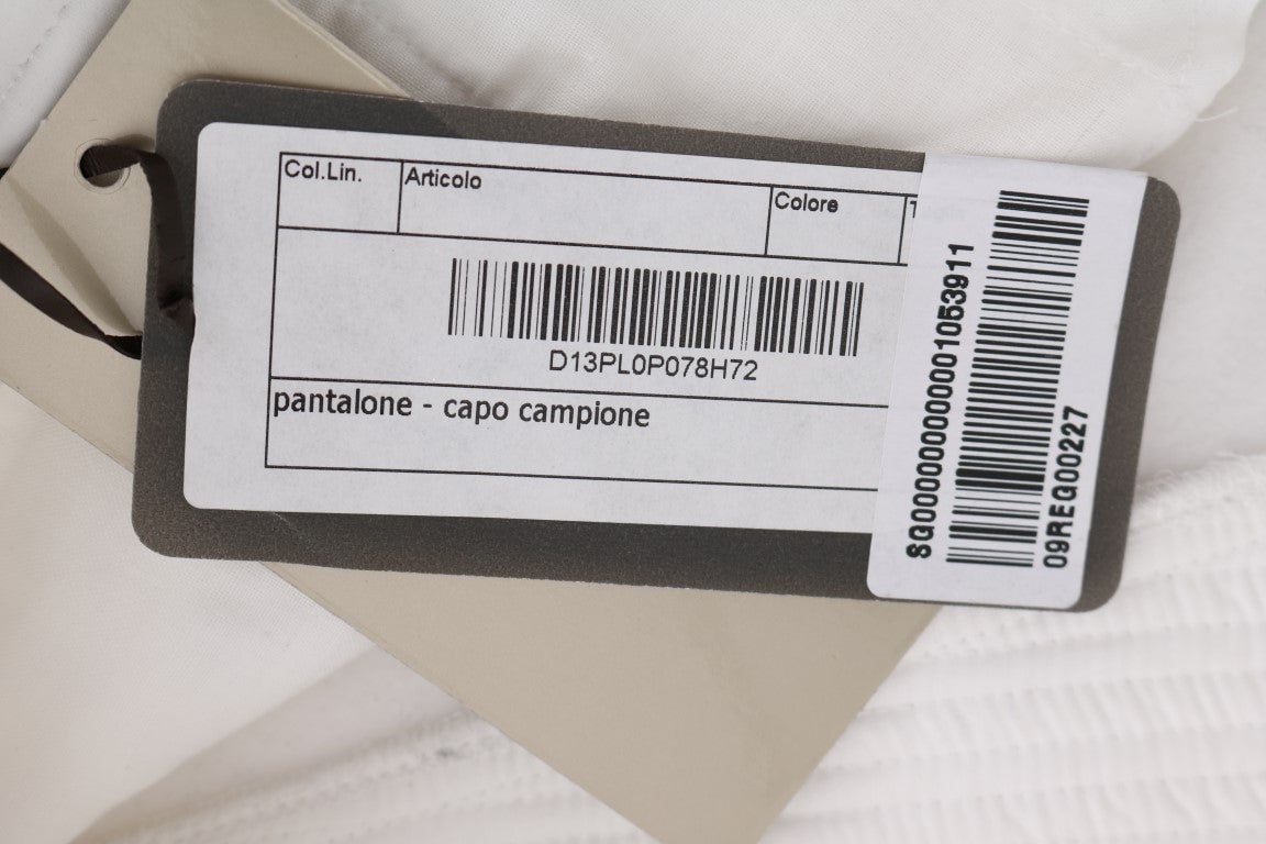 Ermanno Scervino White Cotton Slim Fit Casual Pants Wit