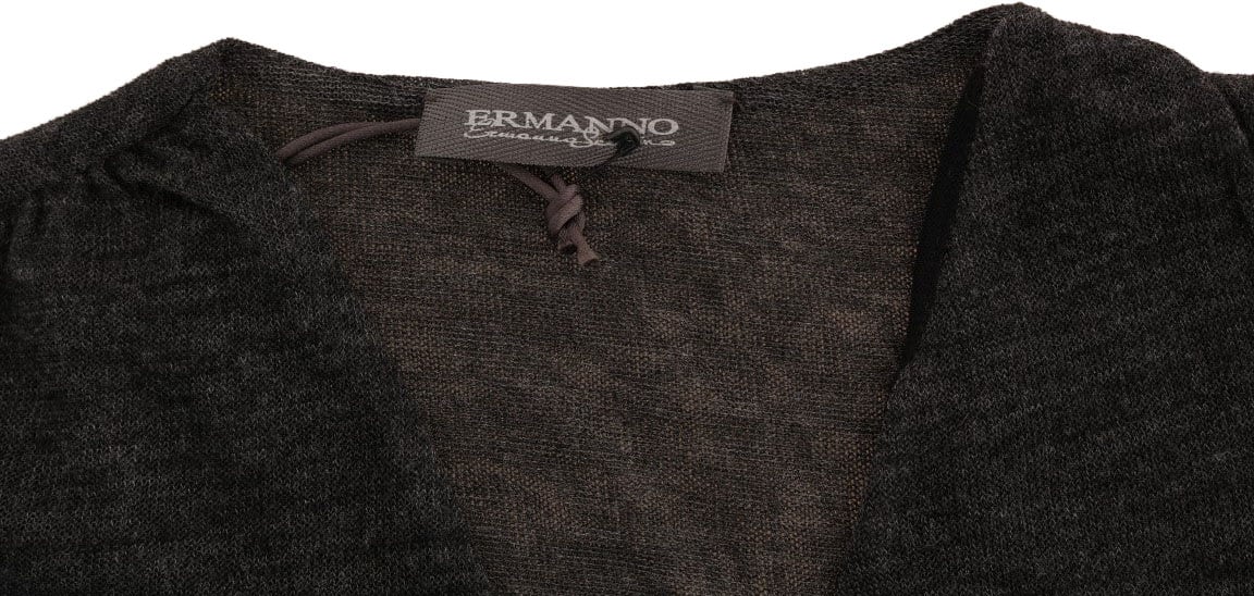 Ermanno Scervino Gray Wool Lace Top Long Sleeved T-shirt Paars