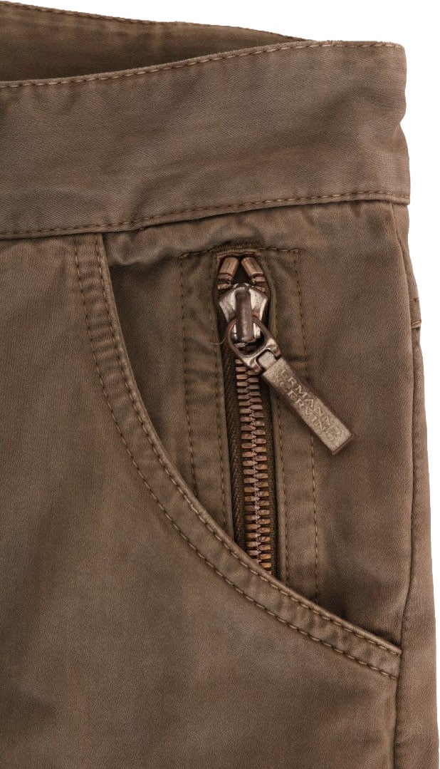 Ermanno Scervino Brown Cotton Casual Slim Fit Pants Beige