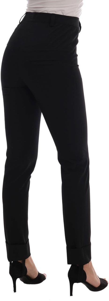 Ermanno Scervino Black Stretch Leggings Pants Zwart