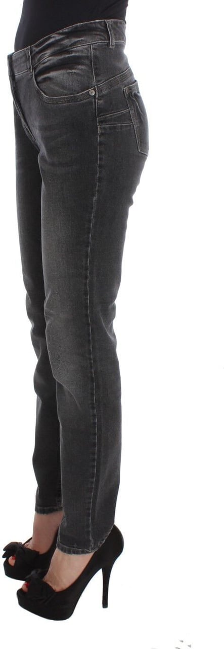 Ermanno Scervino Gray Wash Cotton Blend Stretch Jeans Pants Roze
