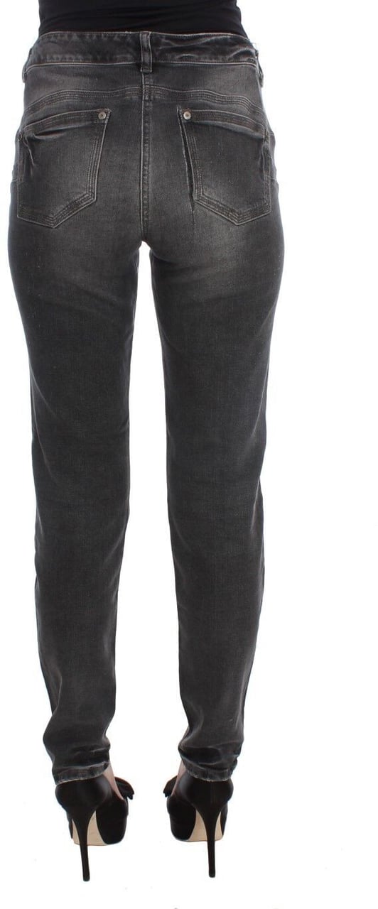 Ermanno Scervino Gray Wash Cotton Blend Stretch Jeans Pants Roze