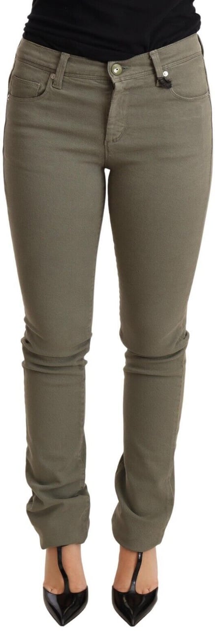 Ermanno Scervino Green Low Waist Skinny Slim Trouser Cotton Jeans Grijs