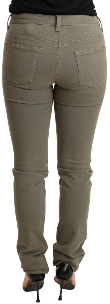 Ermanno Scervino Green Low Waist Skinny Slim Trouser Cotton Jeans Grijs