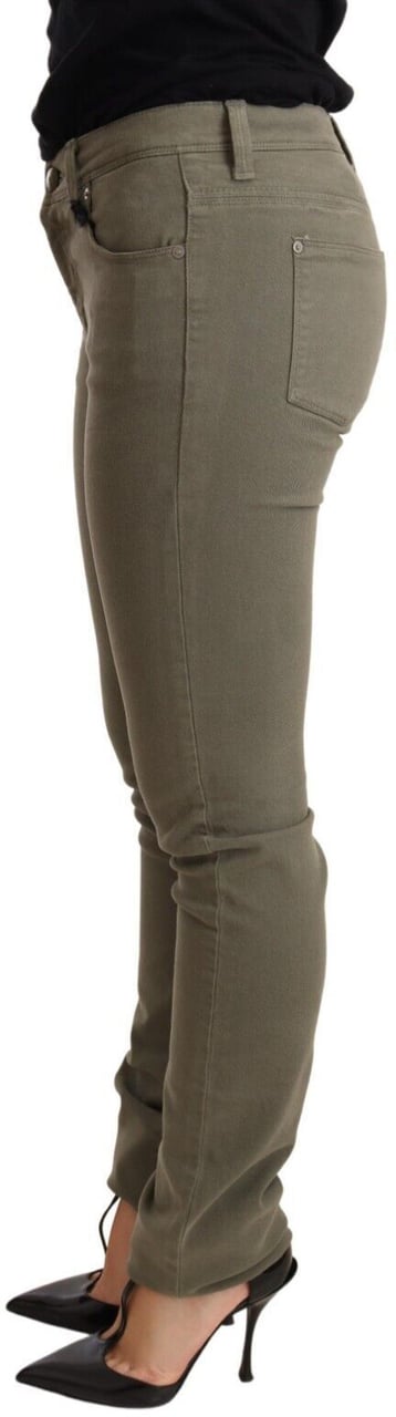 Ermanno Scervino Green Low Waist Skinny Slim Trouser Cotton Jeans Grijs