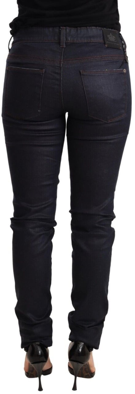 Ermanno Scervino Blue Low Waist Skinny Slim Trouser Cotton Jeans Blauw