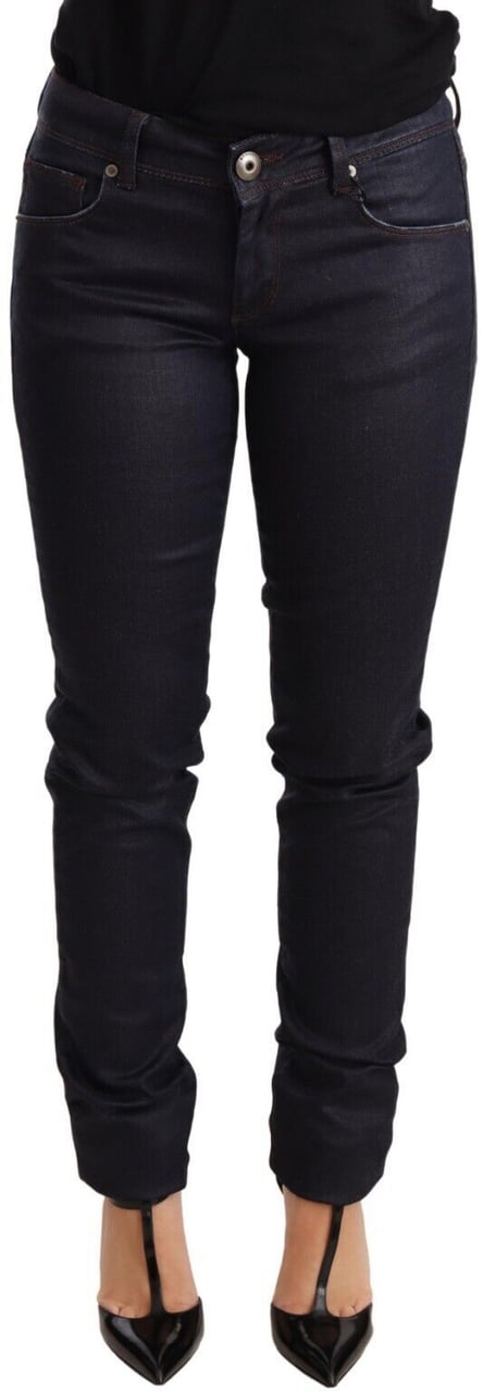 Ermanno Scervino Blue Low Waist Skinny Slim Trouser Cotton Jeans Blauw