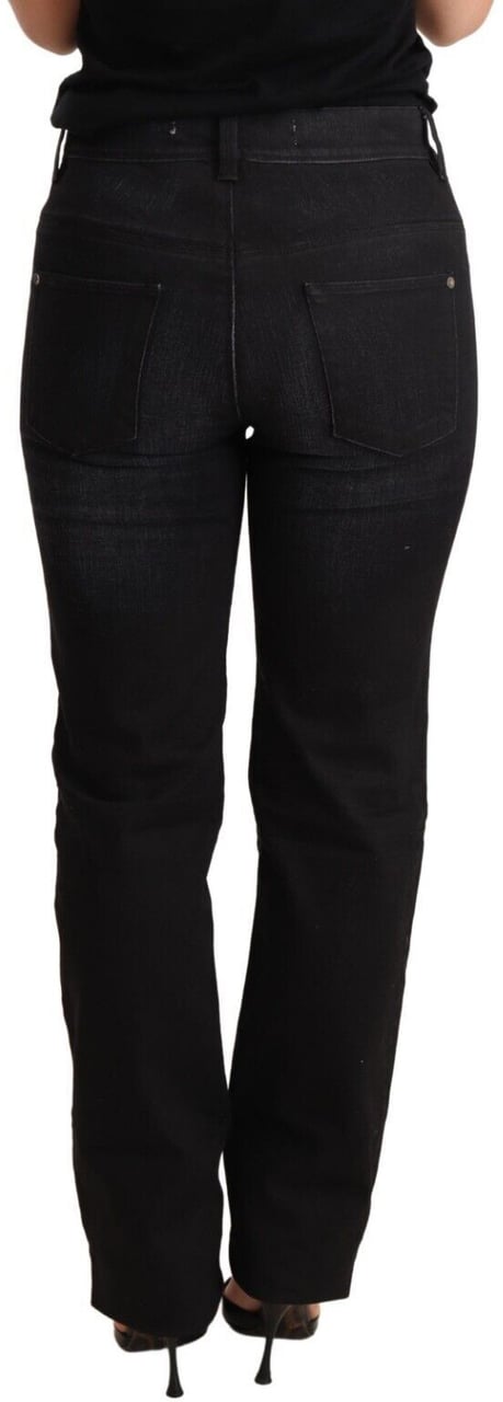 Ermanno Scervino Black Washed Straight Denim Trouser Cotton Jeans Zwart