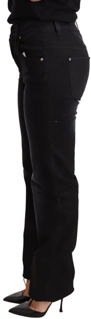 Ermanno Scervino Black Washed Straight Denim Trouser Cotton Jeans Zwart