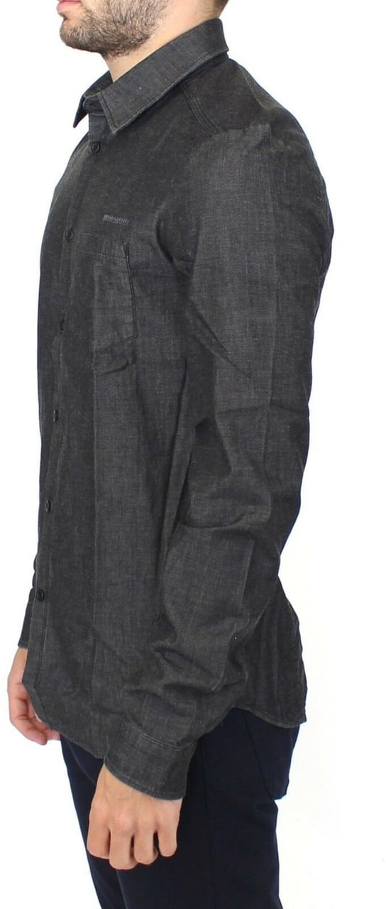 Ermanno Scervino Denim Jeans Cotton Casual Gray Stretch Shirt Grijs