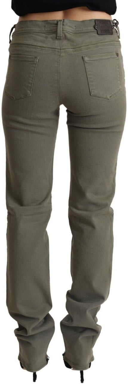Ermanno Scervino Gray Low Waist Cotton Skinny Denim Trouser Jeans Grijs