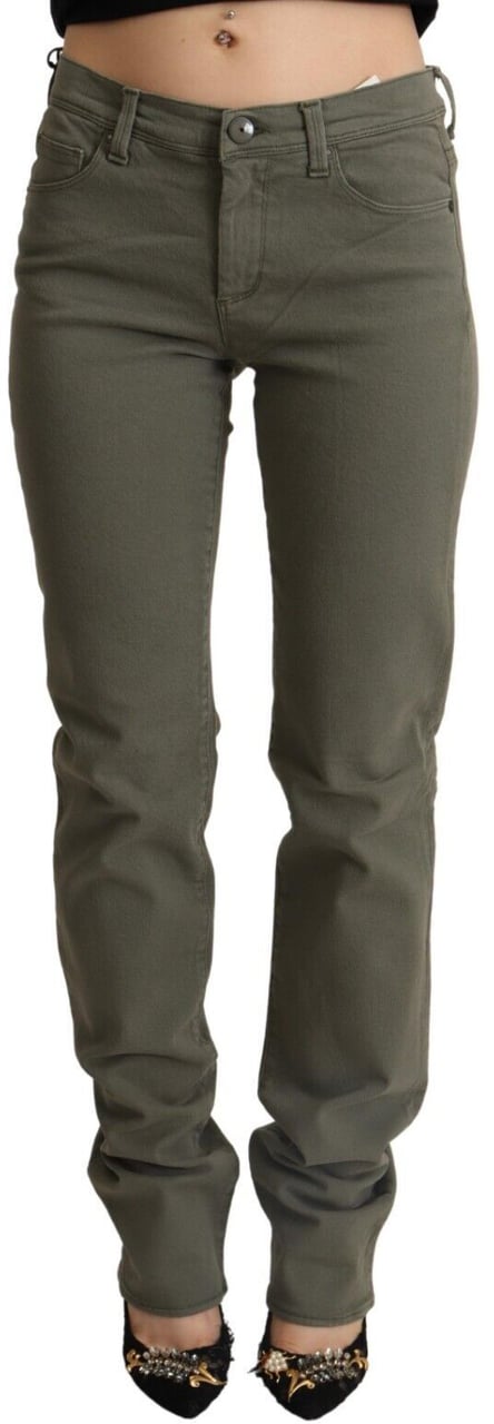 Ermanno Scervino Gray Low Waist Cotton Skinny Denim Trouser Jeans Grijs
