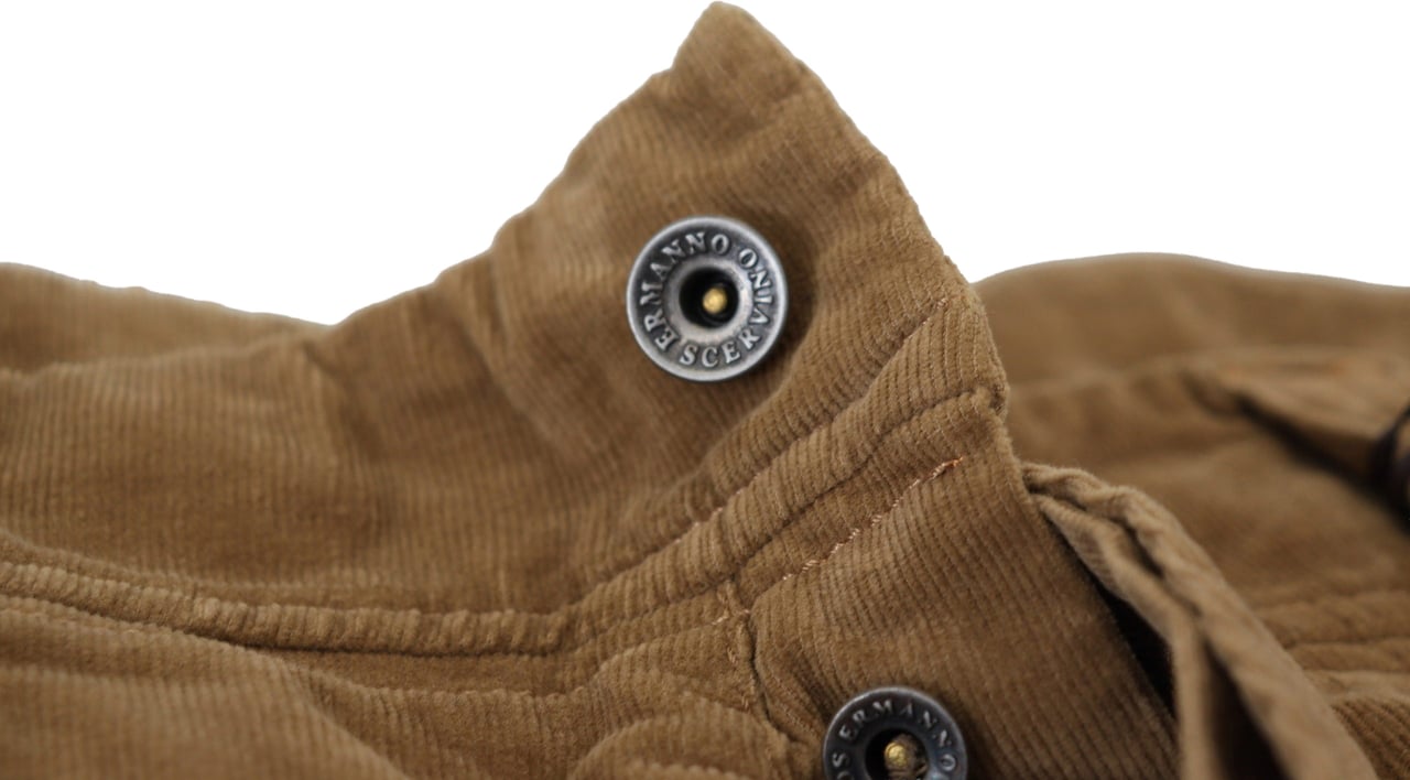 Ermanno Scervino Brown Cotton Corduroy Cargo Pants Zwart