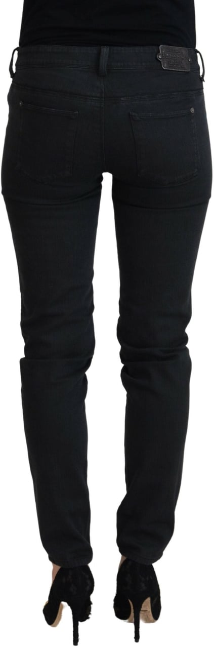 Ermanno Scervino Black Cotton Slim Fit Women Denim Jeans Zwart