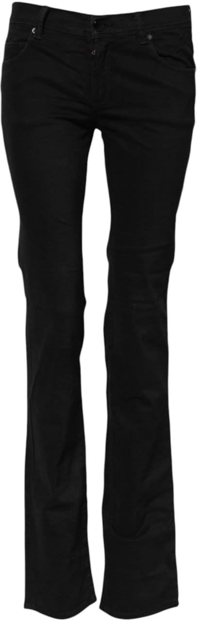 Ermanno Scervino Black Cotton Stretch Flared Bootcut Denim Jeans Zwart