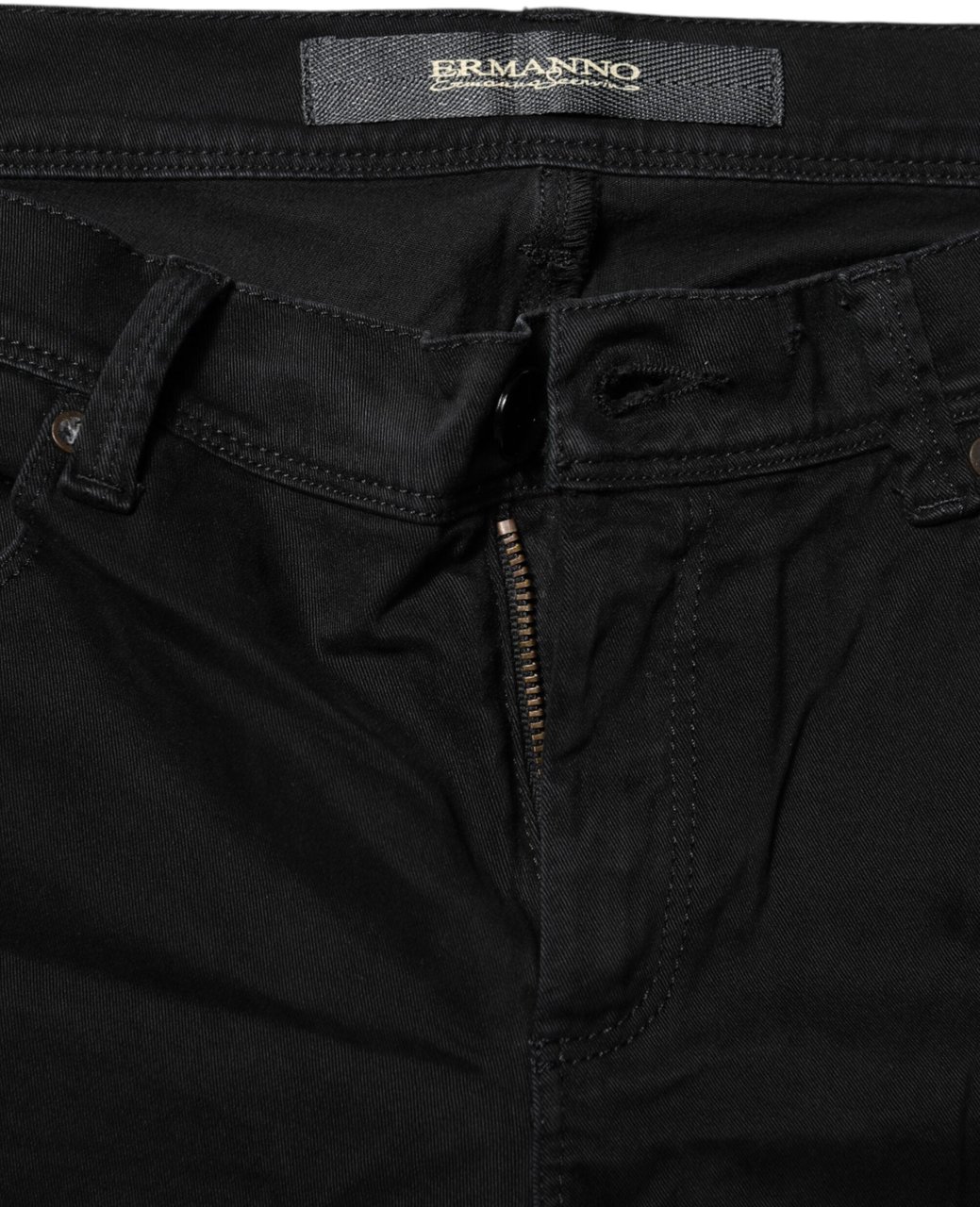 Ermanno Scervino Black Cotton Stretch Flared Bootcut Denim Jeans Zwart