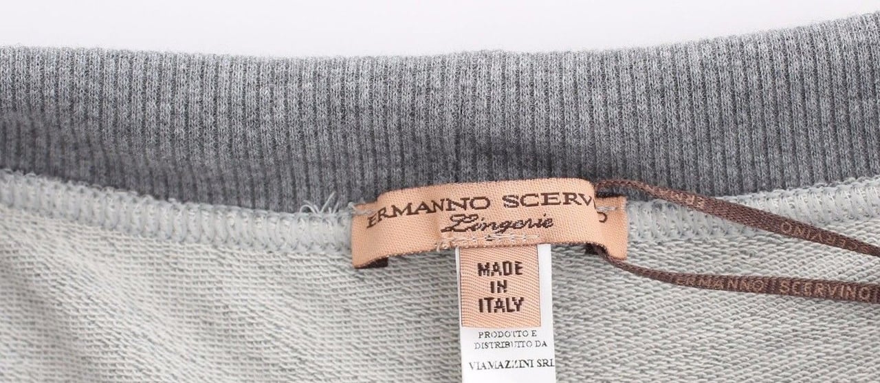 Ermanno Scervino Lingerie Gray Mini Shorts Sleepwear Hotpants Grijs