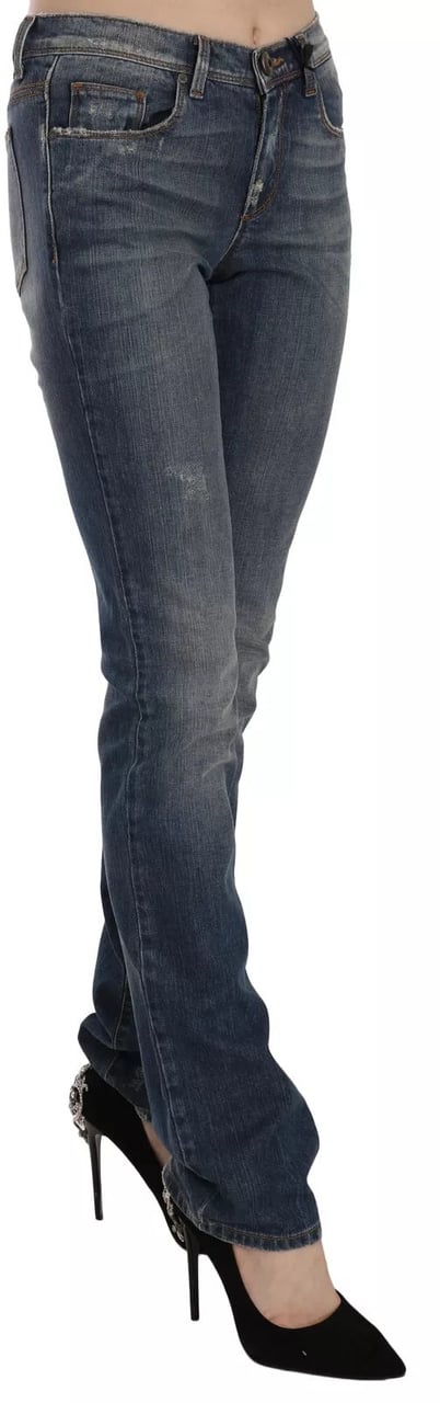 Ermanno Scervino Blue Washed Boot Cut Casual Denim Pants Jeans Blauw