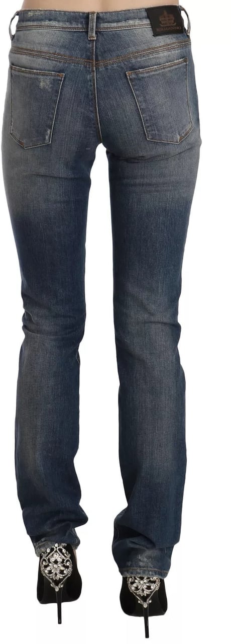 Ermanno Scervino Blue Washed Boot Cut Casual Denim Pants Jeans Blauw