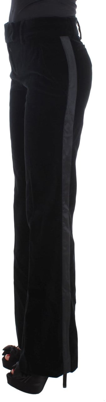 Ermanno Scervino Black Viscose Pants Zwart