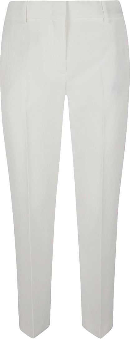 Ermanno Scervino Tailored White Trousers With Structured Waistband Wit