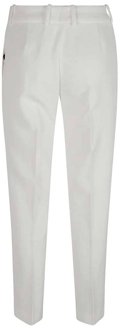 Ermanno Scervino Tailored White Trousers With Structured Waistband Wit