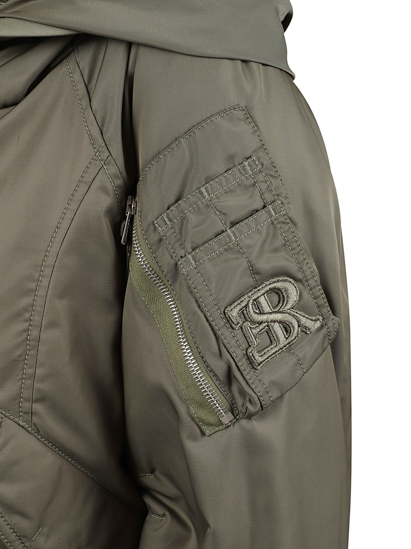 Ermanno Scervino Short Coat With Shearling Hood Grijs