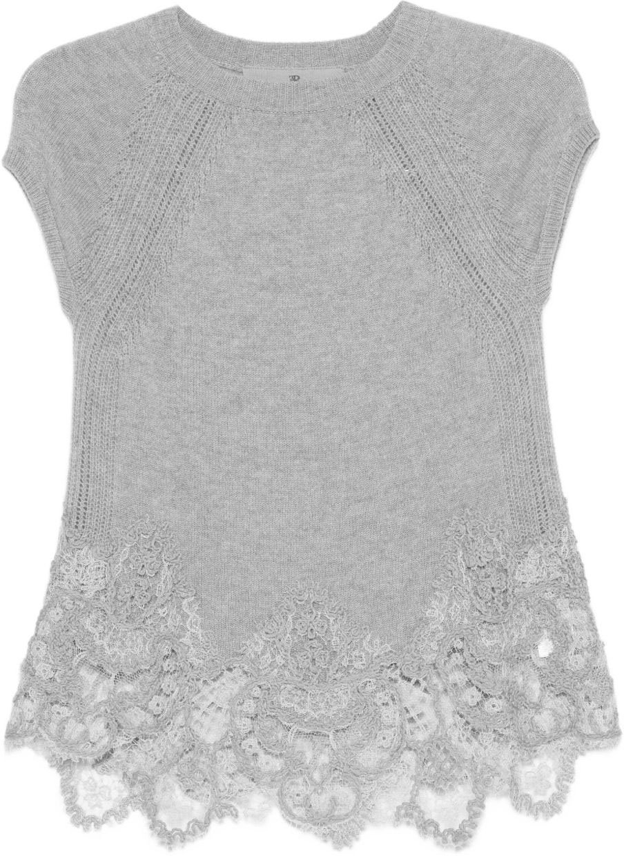 Ermanno Scervino Top Grey Grijs