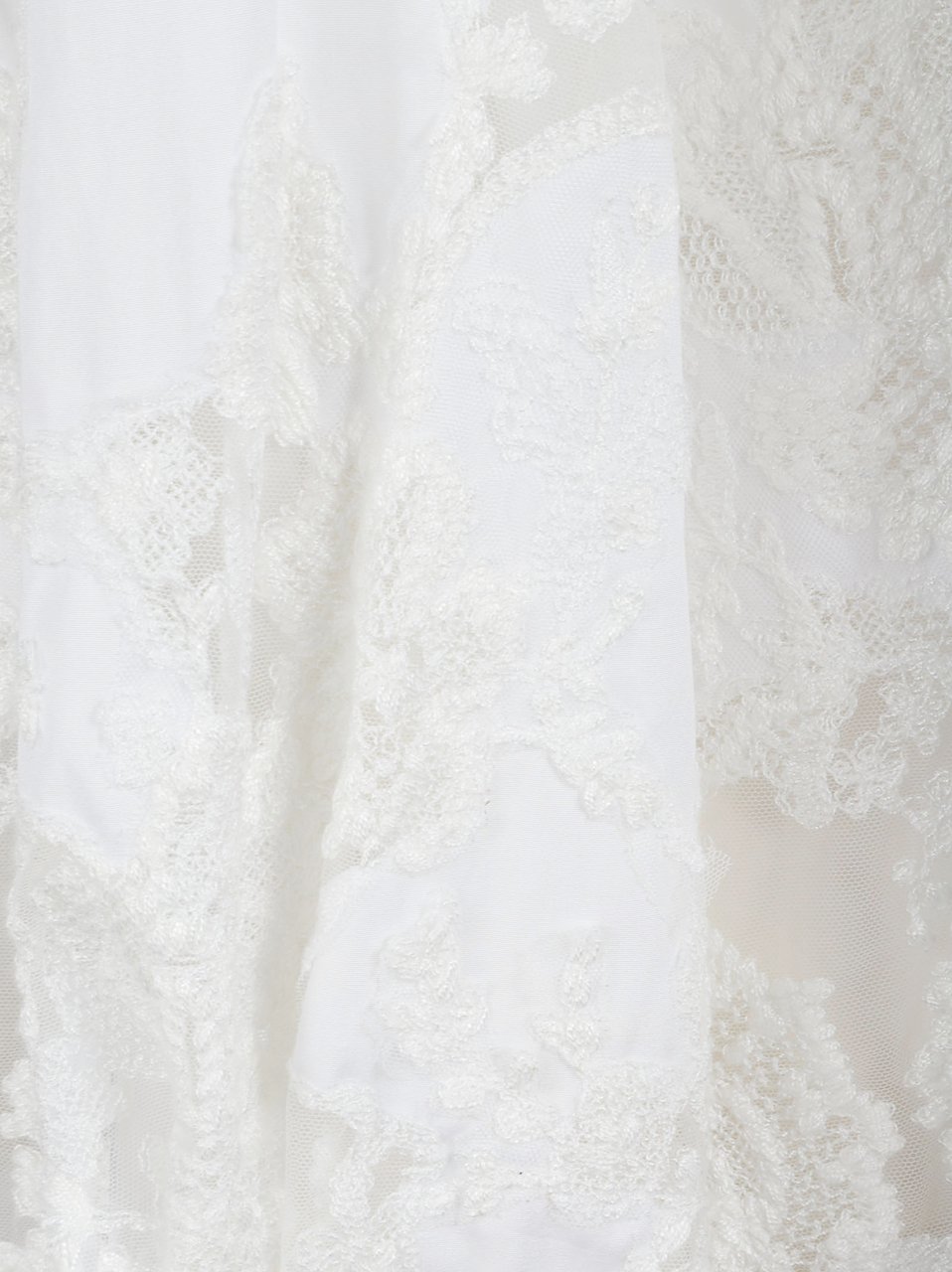 Ermanno Scervino White Intricate Lace Detail Cotton Blouse Wit