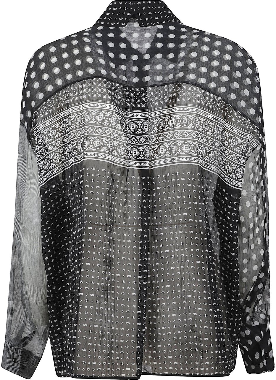 Ermanno Scervino Patterned Sheer Shirt with Button-Down Front Grijs