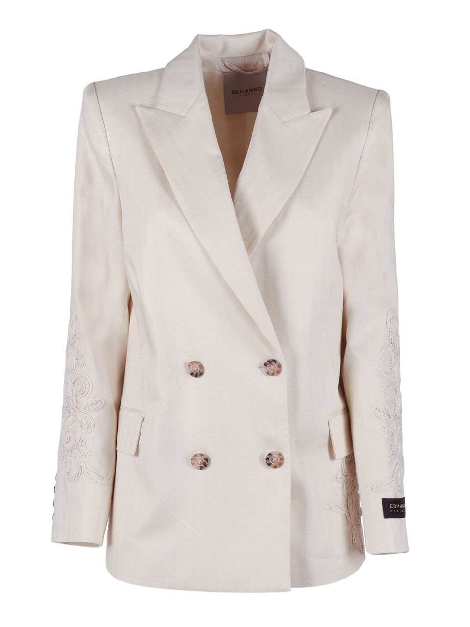 Ermanno Scervino Double Breasted Embroidered Blazer Wit