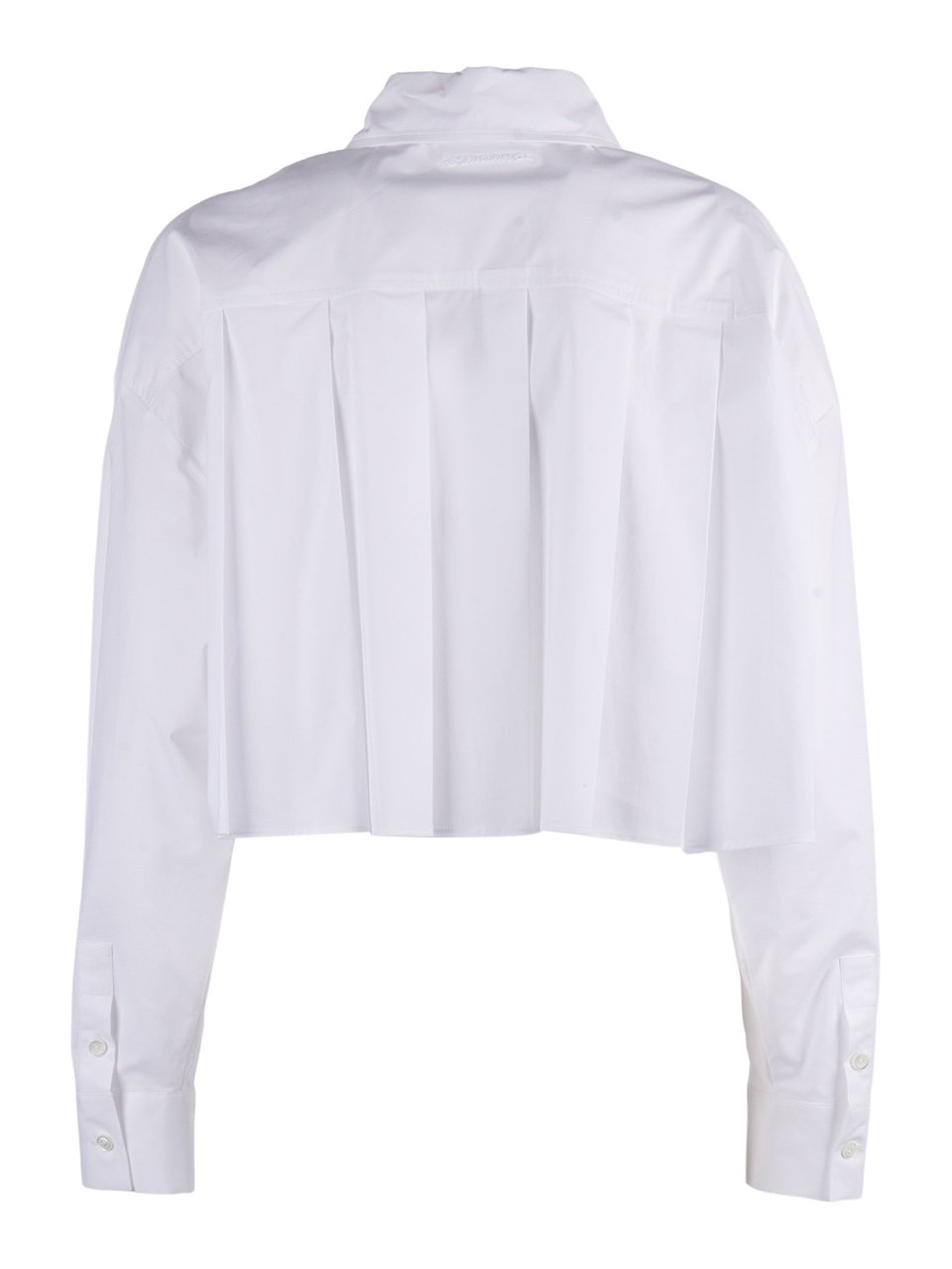 Ermanno Scervino White Cropped Floral Embroidered Shirt Wit