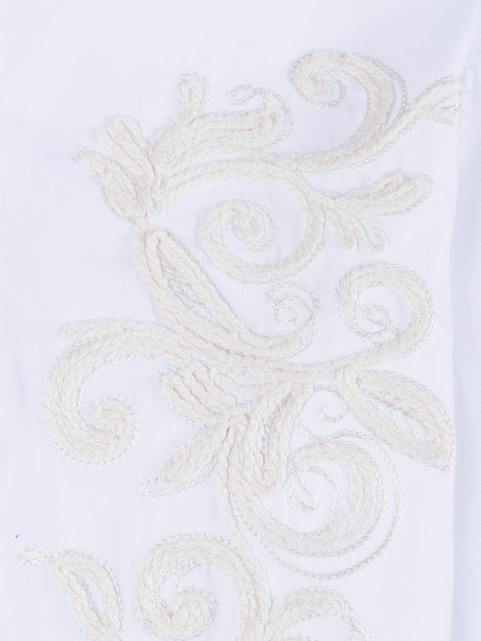 Ermanno Scervino White Embroidered Pleated Shirt Wit