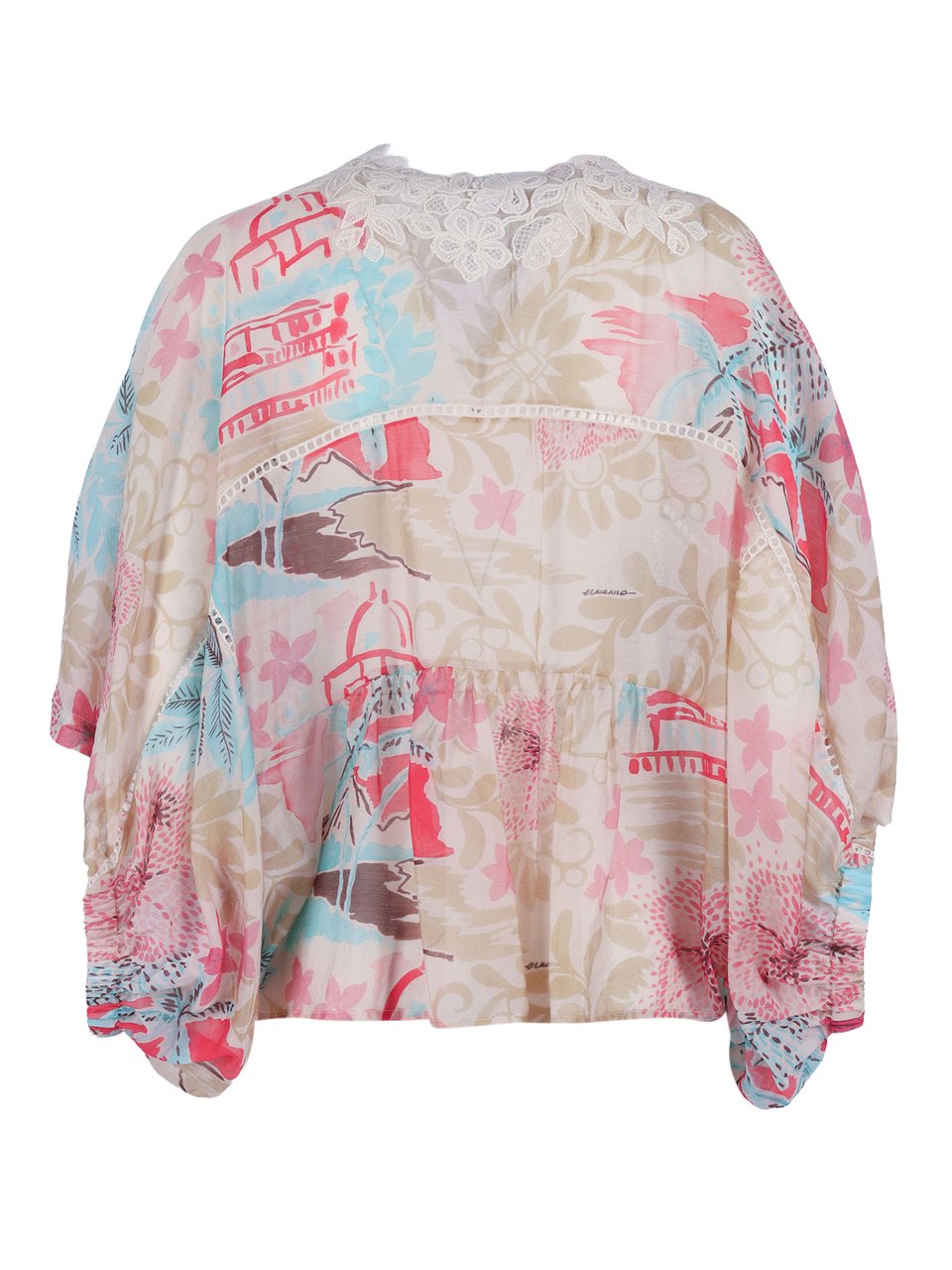 Ermanno Scervino Pastel Lace Abstract Blouse Roze