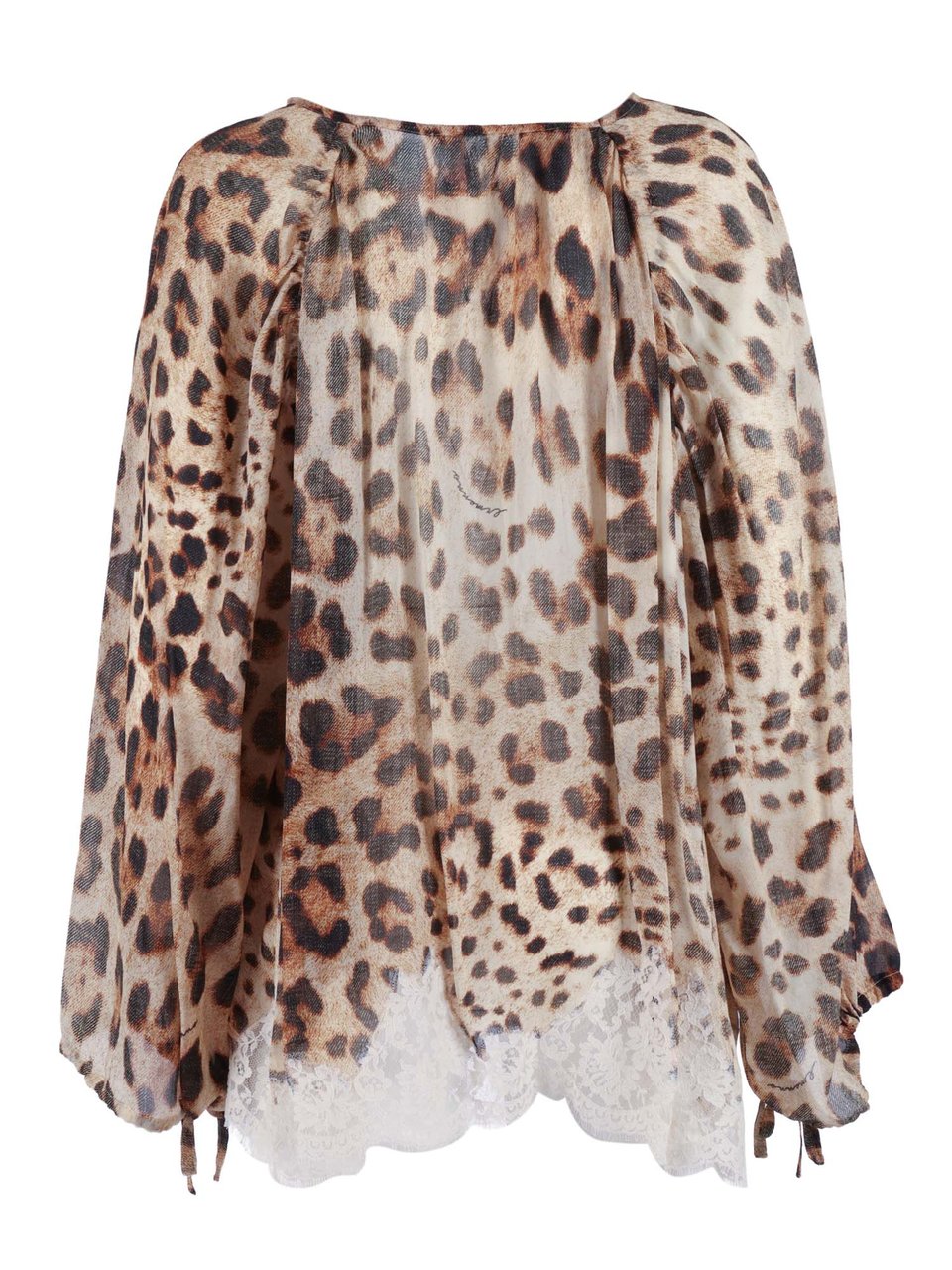 Ermanno Scervino Leopard Print Puff Blouse Roze