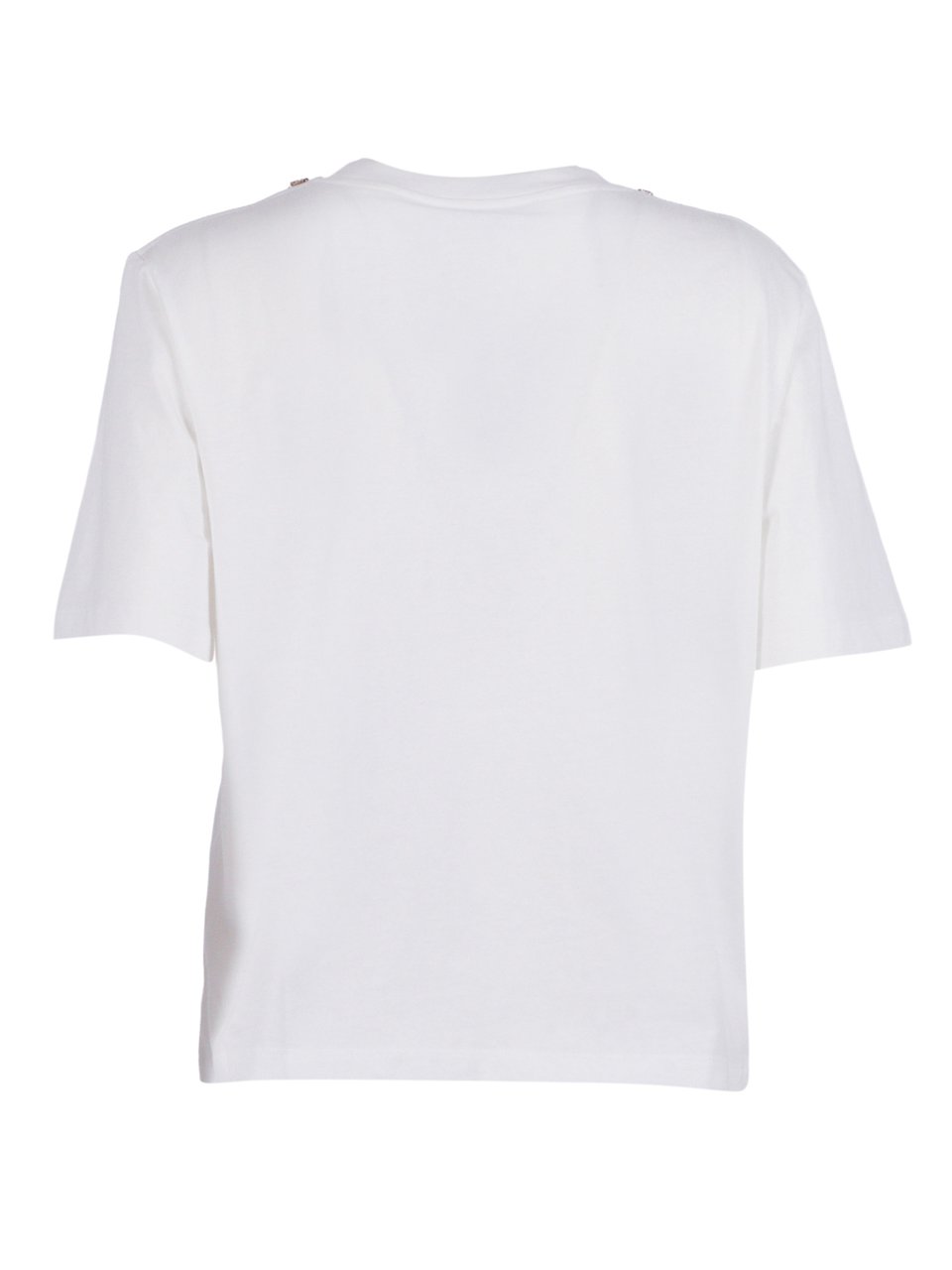 Ermanno Scervino Cropped White Gemstone T-Shirt Wit