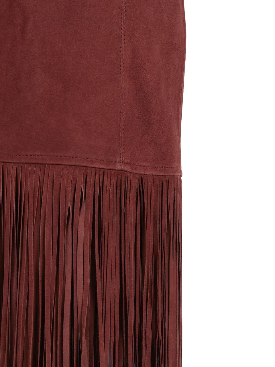 Ermanno Scervino Fringe Goat Leather Mini Skirt Rood