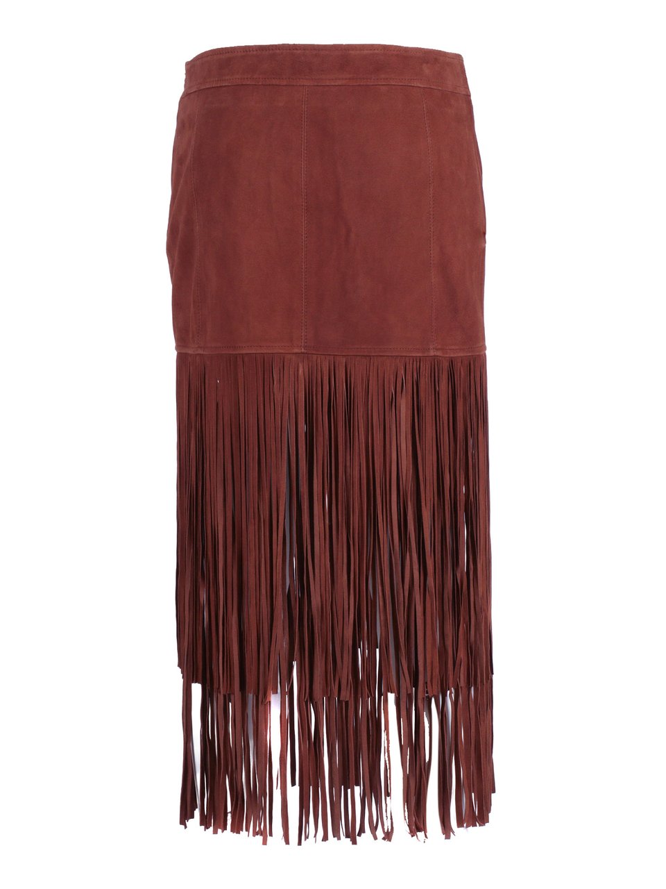 Ermanno Scervino Fringe Goat Leather Mini Skirt Rood
