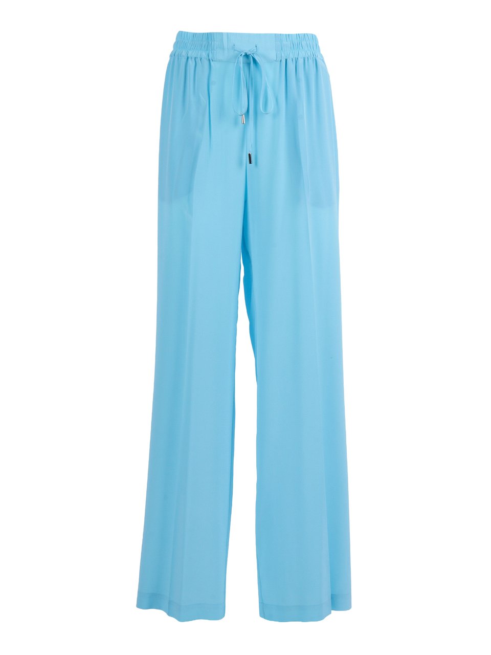 Ermanno Scervino Wide Leg Silk Straight-Leg Pants Blauw