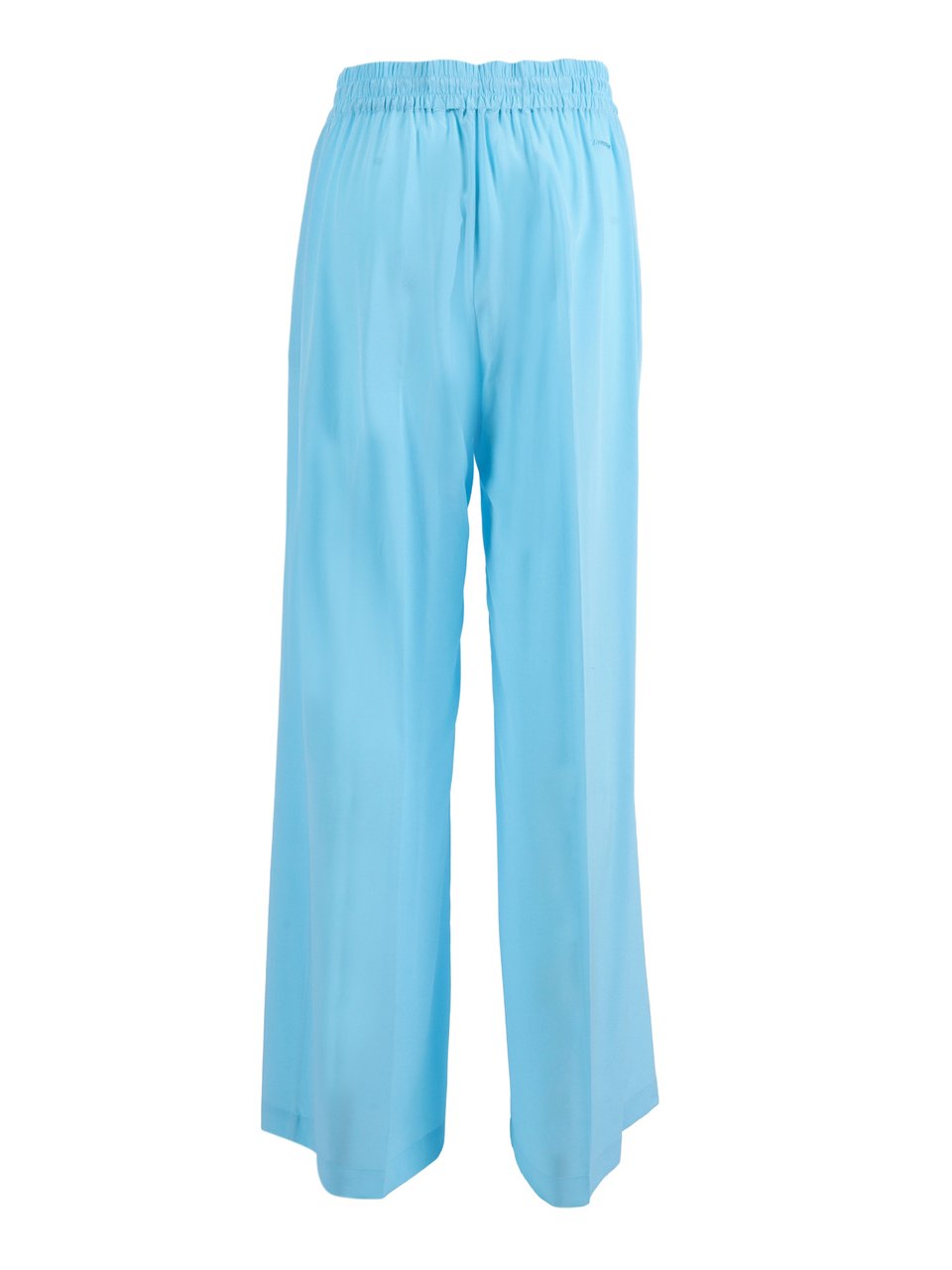 Ermanno Scervino Wide Leg Silk Straight-Leg Pants Blauw