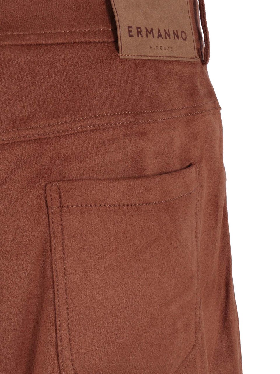 Ermanno Scervino Tailored Suede Brown Shorts Bruin