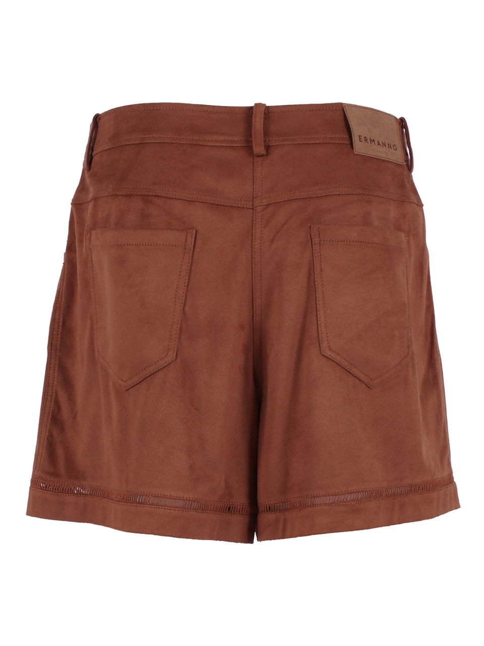 Ermanno Scervino Tailored Suede Brown Shorts Bruin